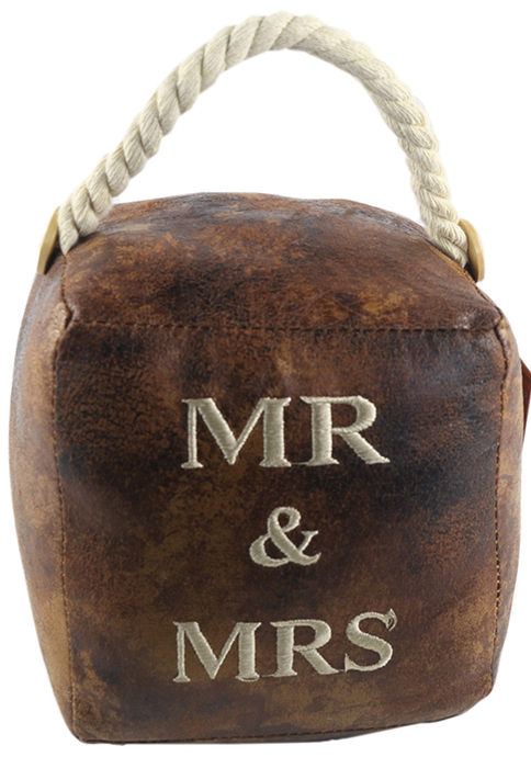 Faux Leather Mr And Mrs Doorstop